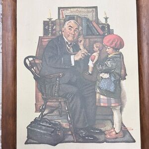 Norman Rockwell painting. Doctor and the Doll